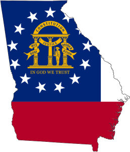 Georgia flag map